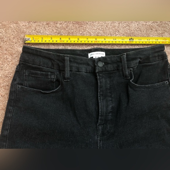 Good American Good Jeans 12 Black Raw Hem - Picture 10 of 12